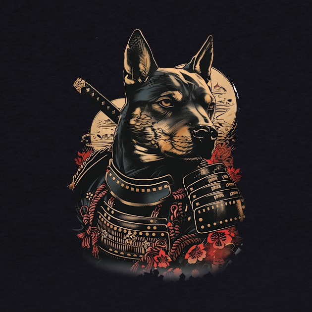 Samurai Pitbull Dog Warrior by Vlaa